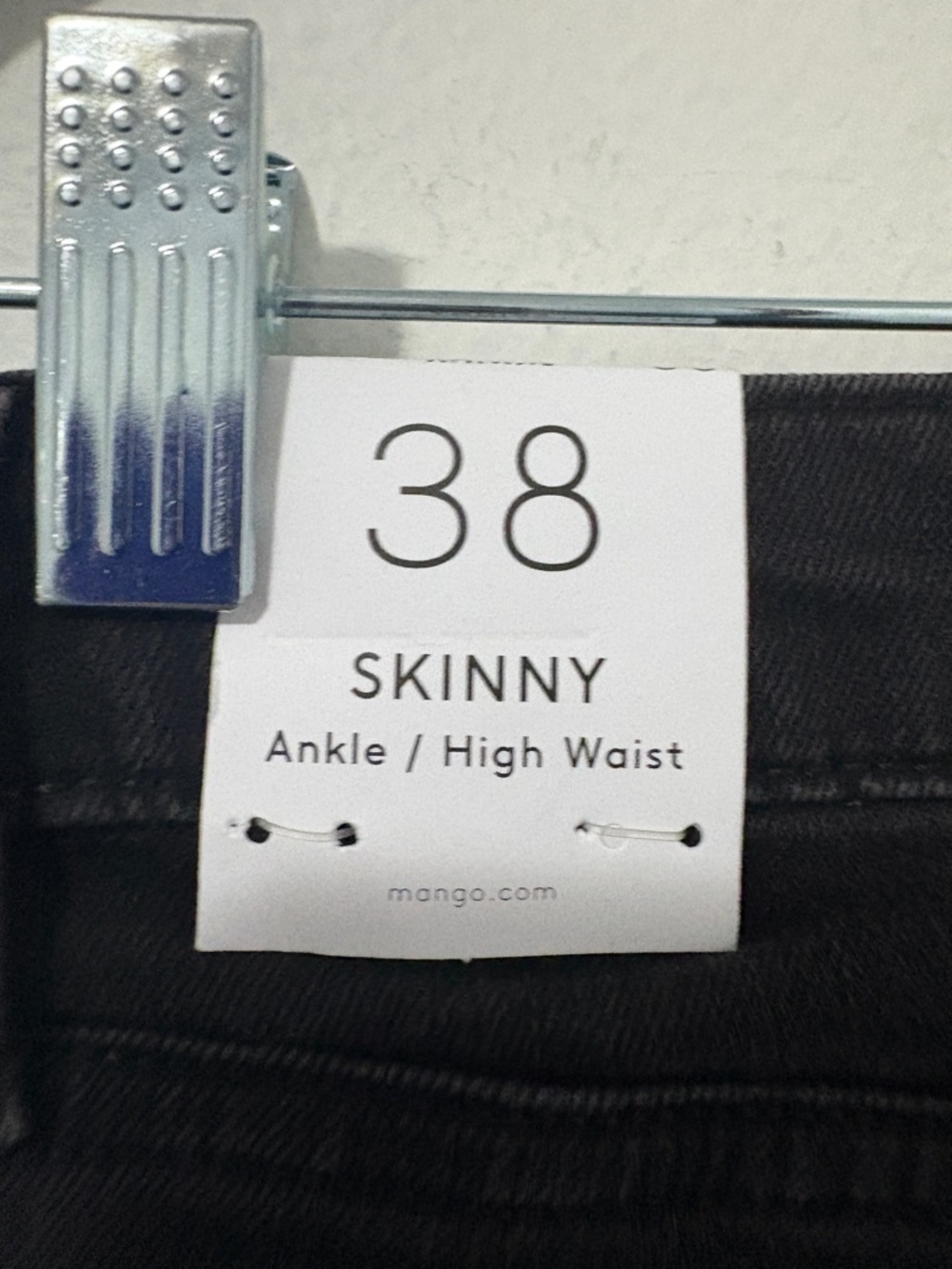 NWT Mango Black Slim Fit Jeans Rhinestone Side Stripe - size 6 - Picture 8 of 9